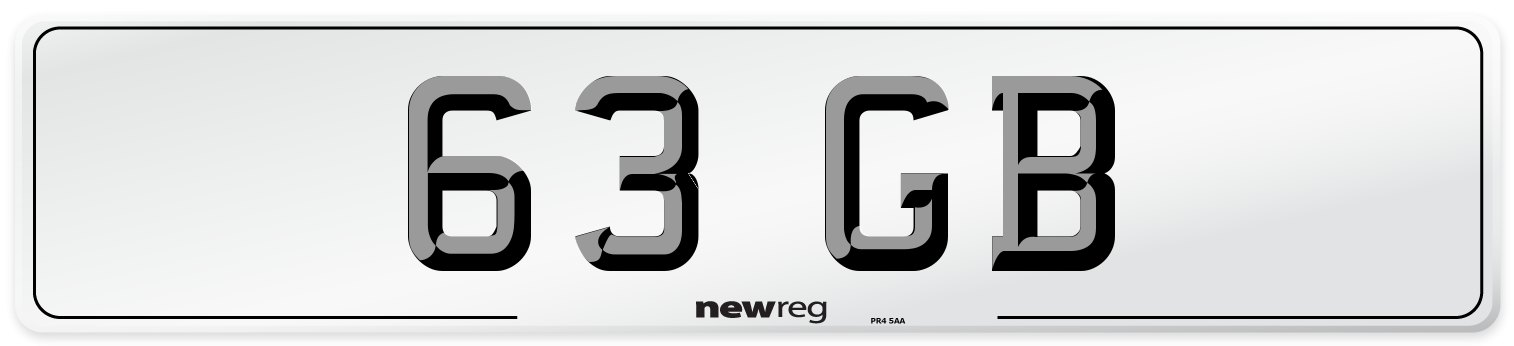 63 GB Number Plate from New Reg